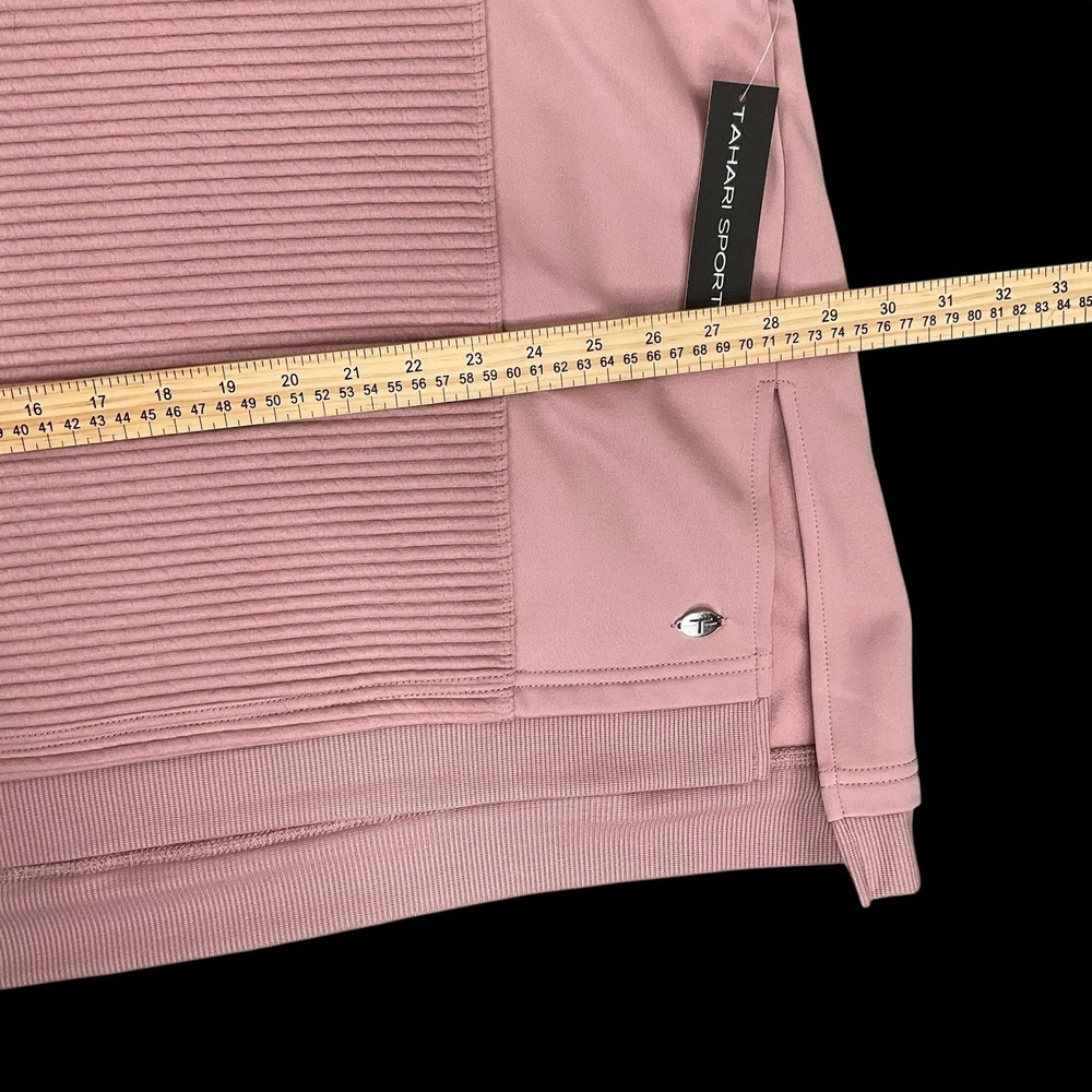Tahari Sport Sweatshirt Women 3X Pink Long Sleeve Athleisure Side Slits NWT - Picture 12 of 16